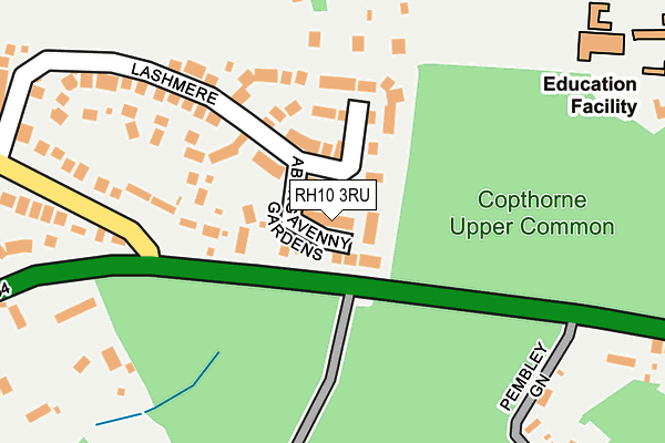 RH10 3RU map - OS OpenMap – Local (Ordnance Survey)