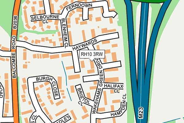 RH10 3RW map - OS OpenMap – Local (Ordnance Survey)