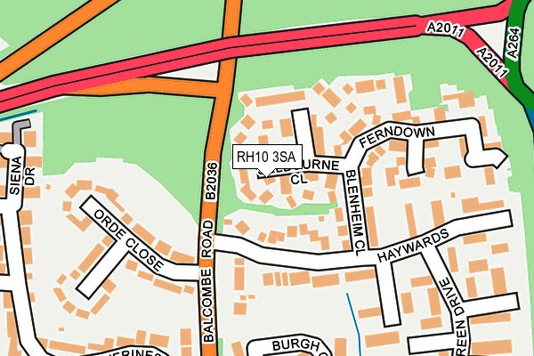 RH10 3SA map - OS OpenMap – Local (Ordnance Survey)