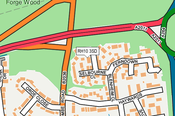 RH10 3SD map - OS OpenMap – Local (Ordnance Survey)