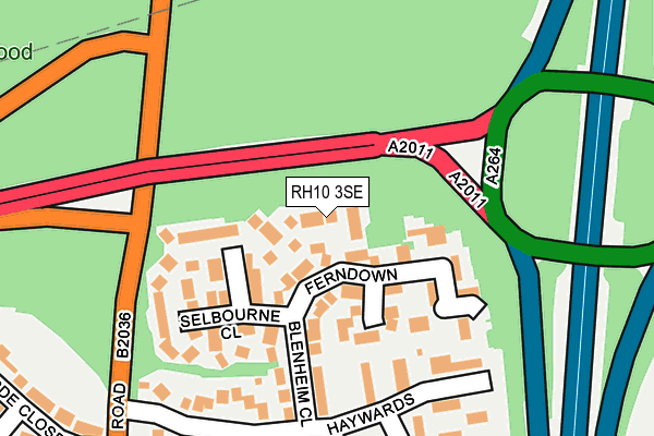 RH10 3SE map - OS OpenMap – Local (Ordnance Survey)