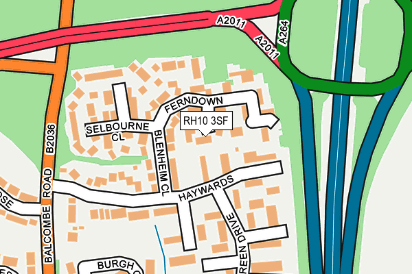 RH10 3SF map - OS OpenMap – Local (Ordnance Survey)