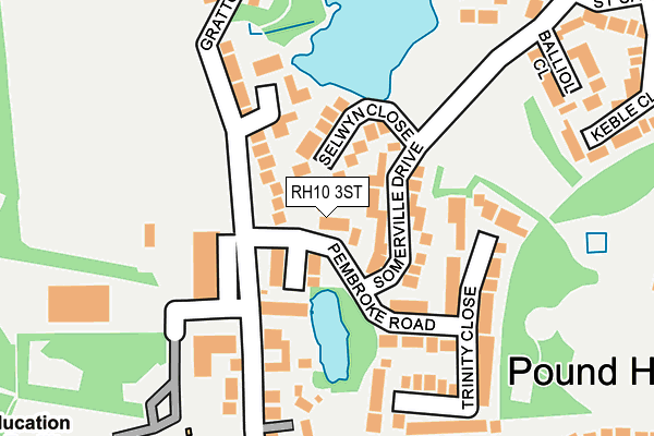 RH10 3ST map - OS OpenMap – Local (Ordnance Survey)