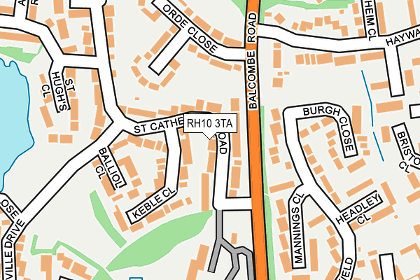 RH10 3TA map - OS OpenMap – Local (Ordnance Survey)