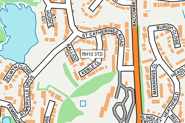 RH10 3TD map - OS OpenMap – Local (Ordnance Survey)