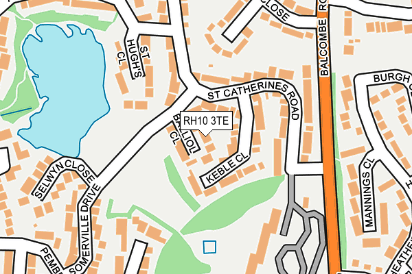 RH10 3TE map - OS OpenMap – Local (Ordnance Survey)