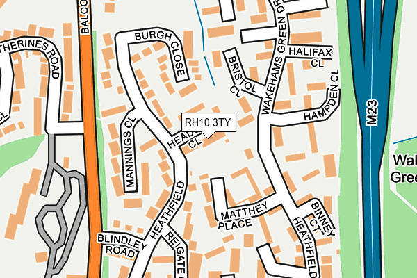 RH10 3TY map - OS OpenMap – Local (Ordnance Survey)