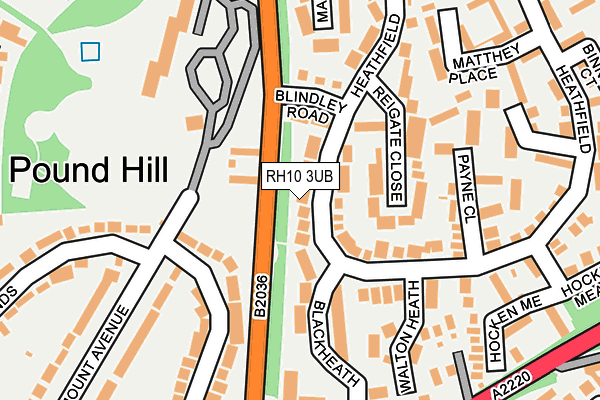 RH10 3UB map - OS OpenMap – Local (Ordnance Survey)