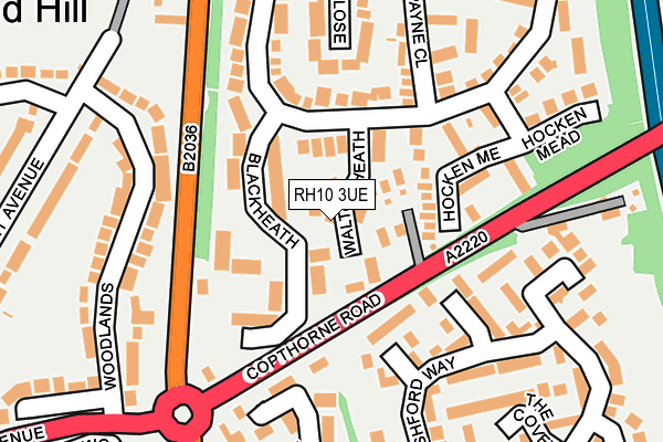 RH10 3UE map - OS OpenMap – Local (Ordnance Survey)