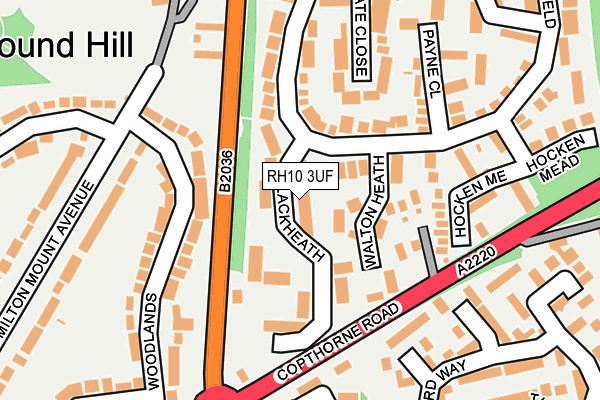RH10 3UF map - OS OpenMap – Local (Ordnance Survey)