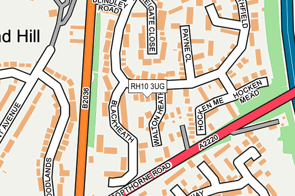 RH10 3UG map - OS OpenMap – Local (Ordnance Survey)