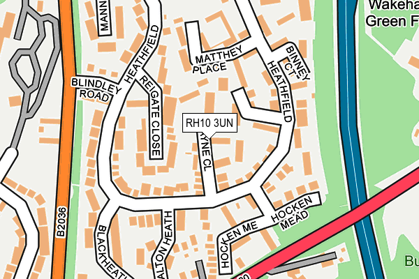 RH10 3UN map - OS OpenMap – Local (Ordnance Survey)