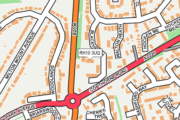RH10 3UQ map - OS OpenMap – Local (Ordnance Survey)