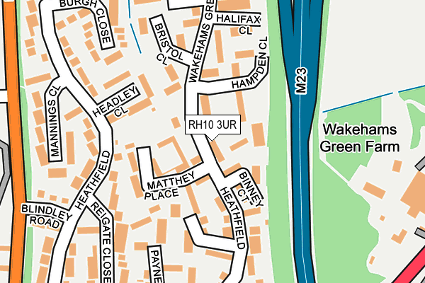 RH10 3UR map - OS OpenMap – Local (Ordnance Survey)