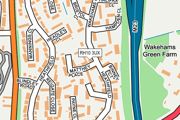 RH10 3UX map - OS OpenMap – Local (Ordnance Survey)