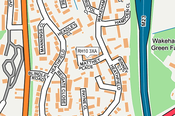 RH10 3XA map - OS OpenMap – Local (Ordnance Survey)