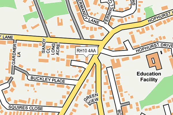RH10 4AA map - OS OpenMap – Local (Ordnance Survey)