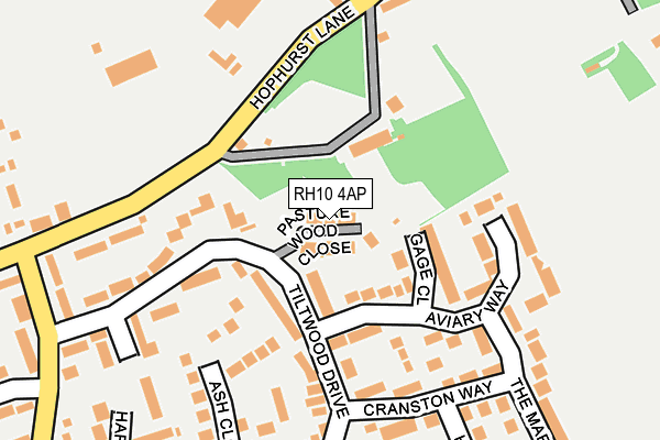 RH10 4AP map - OS OpenMap – Local (Ordnance Survey)