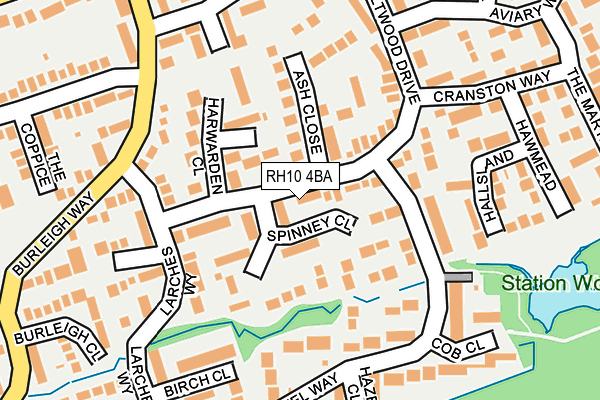 RH10 4BA map - OS OpenMap – Local (Ordnance Survey)