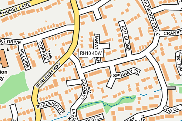 RH10 4DW map - OS OpenMap – Local (Ordnance Survey)