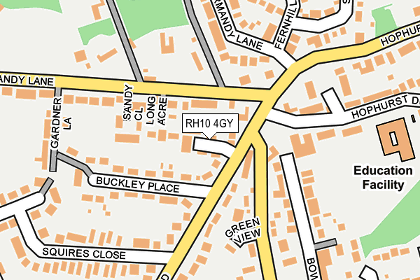 RH10 4GY map - OS OpenMap – Local (Ordnance Survey)