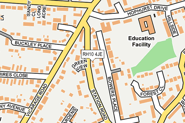 RH10 4JE map - OS OpenMap – Local (Ordnance Survey)