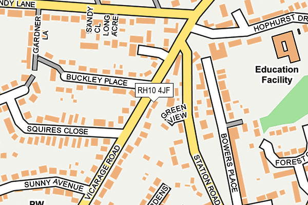 RH10 4JF map - OS OpenMap – Local (Ordnance Survey)