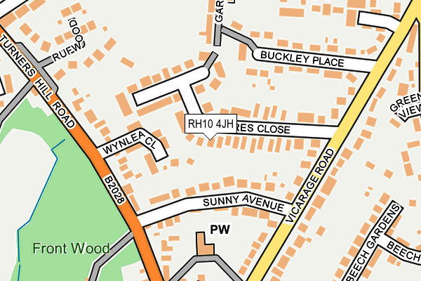 RH10 4JH map - OS OpenMap – Local (Ordnance Survey)