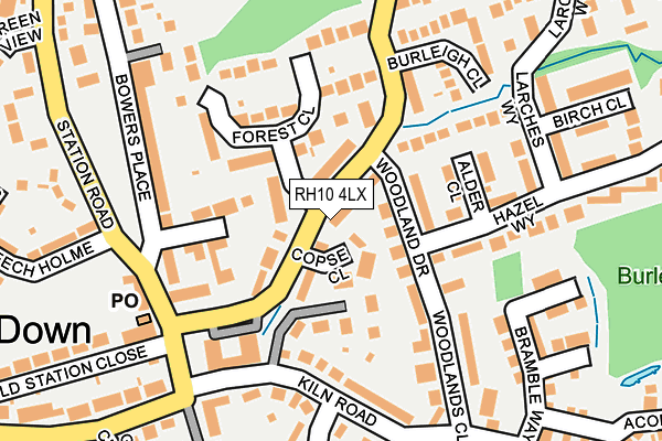 RH10 4LX map - OS OpenMap – Local (Ordnance Survey)