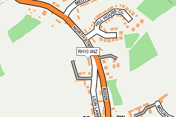 RH10 4NZ map - OS OpenMap – Local (Ordnance Survey)