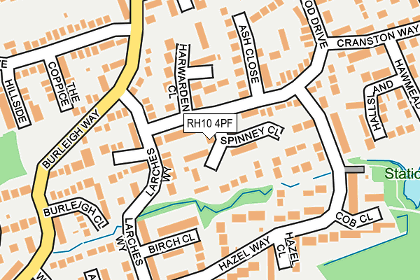 RH10 4PF map - OS OpenMap – Local (Ordnance Survey)