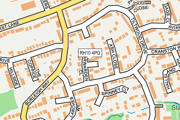 RH10 4PQ map - OS OpenMap – Local (Ordnance Survey)
