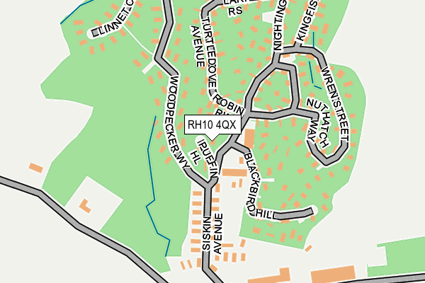 RH10 4QX map - OS OpenMap – Local (Ordnance Survey)