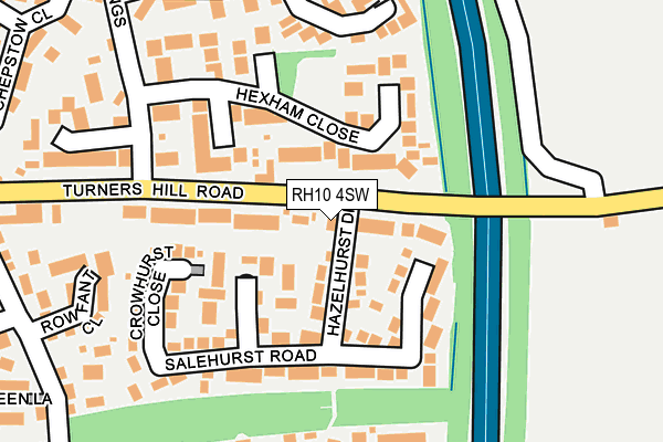 RH10 4SW map - OS OpenMap – Local (Ordnance Survey)