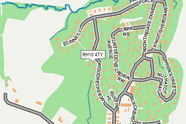 RH10 4TY map - OS OpenMap – Local (Ordnance Survey)