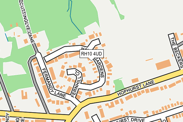 RH10 4UD map - OS OpenMap – Local (Ordnance Survey)
