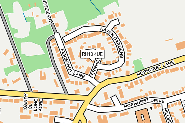 RH10 4UE map - OS OpenMap – Local (Ordnance Survey)