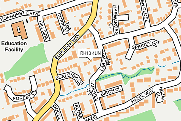 RH10 4UN map - OS OpenMap – Local (Ordnance Survey)