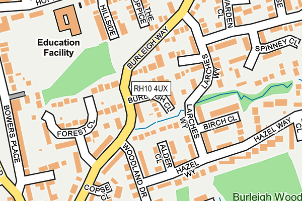 RH10 4UX map - OS OpenMap – Local (Ordnance Survey)