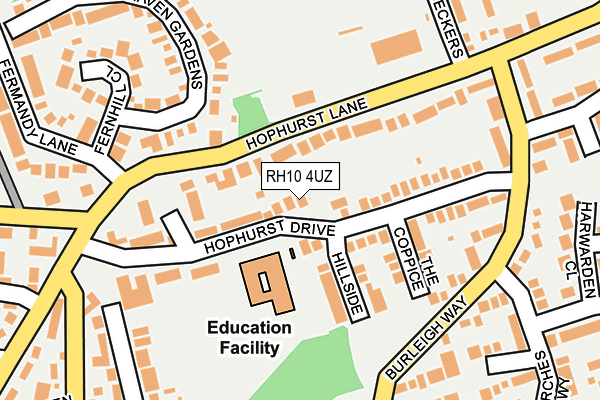 RH10 4UZ map - OS OpenMap – Local (Ordnance Survey)