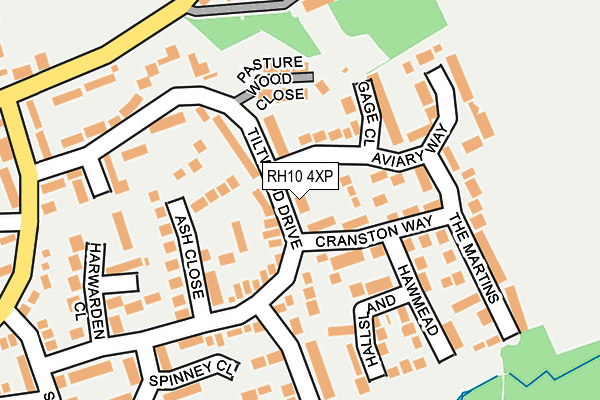 RH10 4XP map - OS OpenMap – Local (Ordnance Survey)