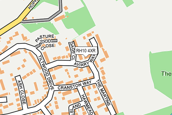 RH10 4XR map - OS OpenMap – Local (Ordnance Survey)