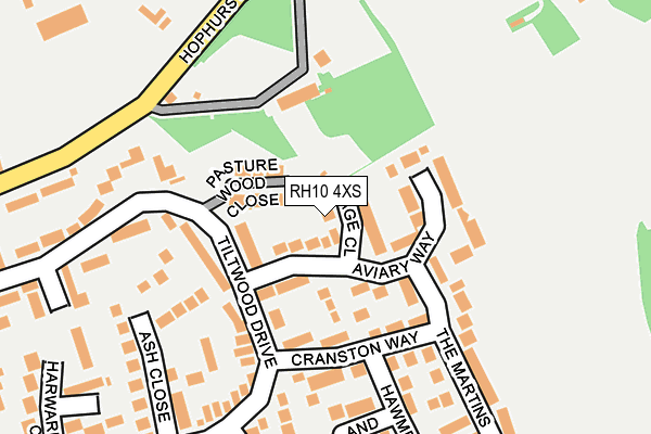 RH10 4XS map - OS OpenMap – Local (Ordnance Survey)