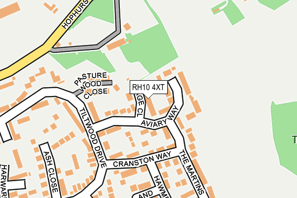 RH10 4XT map - OS OpenMap – Local (Ordnance Survey)