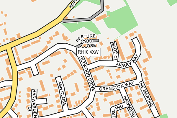 RH10 4XW map - OS OpenMap – Local (Ordnance Survey)