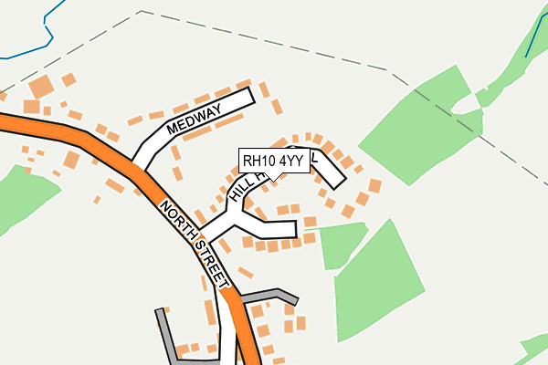RH10 4YY map - OS OpenMap – Local (Ordnance Survey)