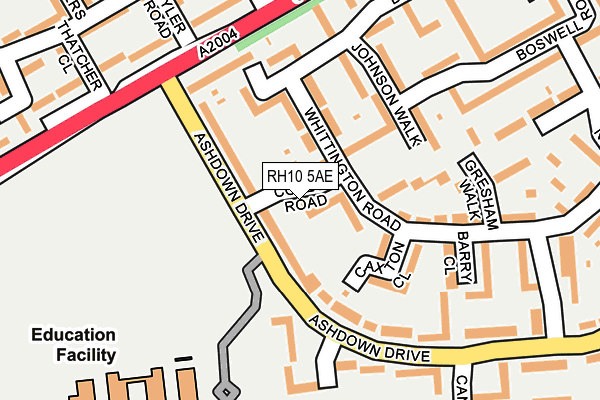 RH10 5AE map - OS OpenMap – Local (Ordnance Survey)