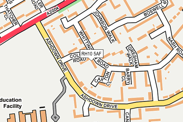 RH10 5AF map - OS OpenMap – Local (Ordnance Survey)