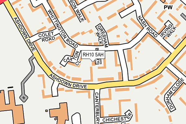 RH10 5AH map - OS OpenMap – Local (Ordnance Survey)