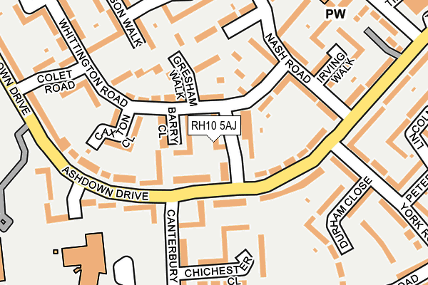 RH10 5AJ map - OS OpenMap – Local (Ordnance Survey)